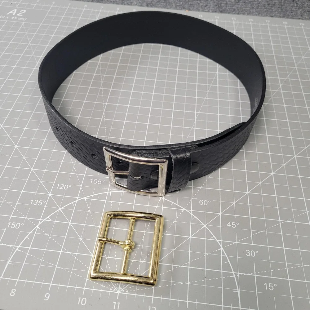 Perfect Fit Leather Belt Mens 28 Black 1.75 Garrison Basketweave w/ Extra Buckle